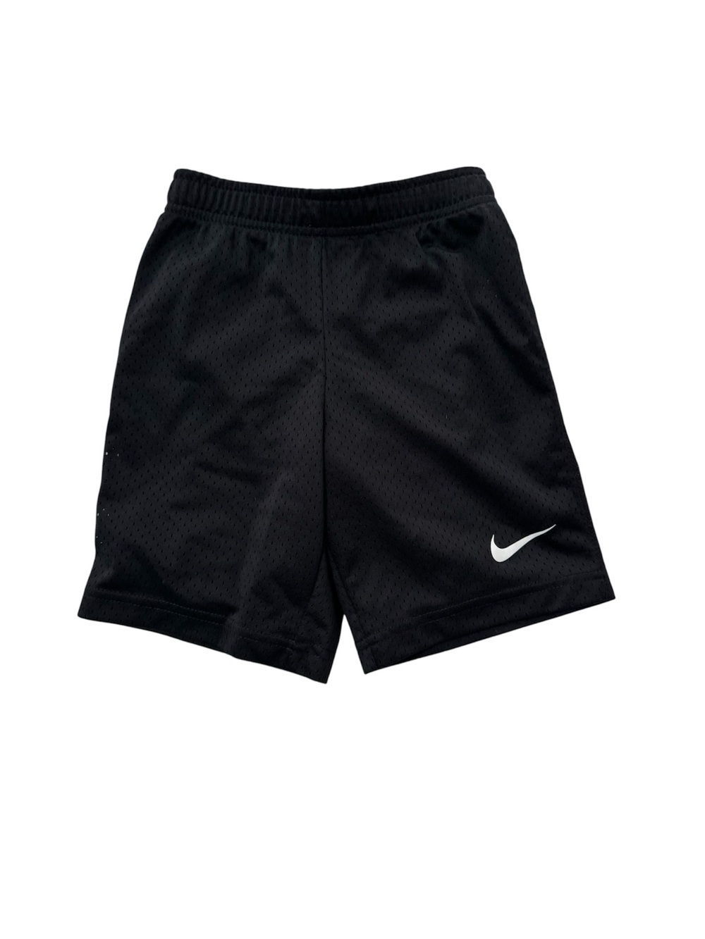 Nike Black Mesh Kids Athletic Shorts with White Swoosh Boys Size 7